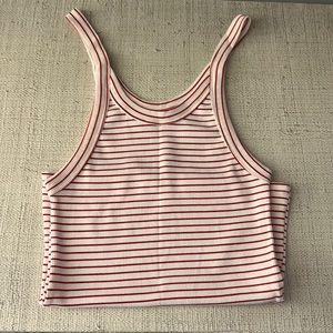Red and white striped tank